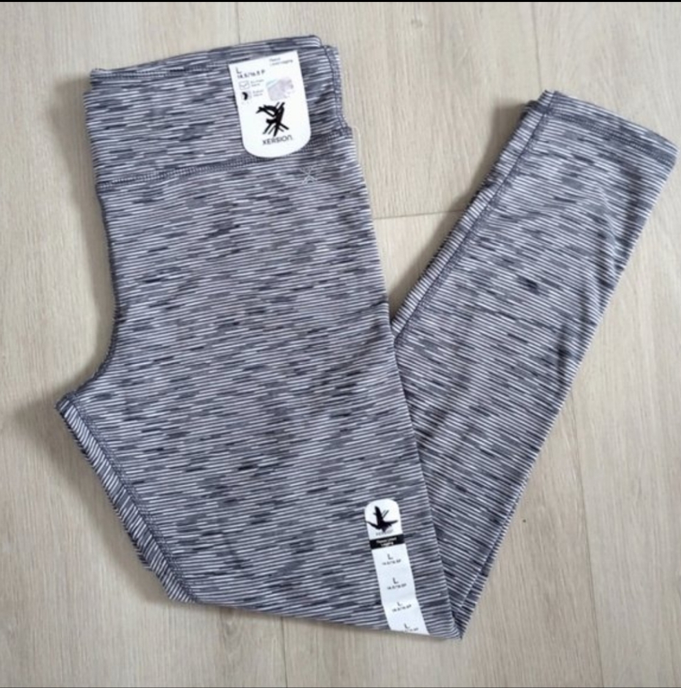 XERSION | Women's Grey/White Textured Pattern 7/8 Fleece Lined Leggings